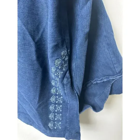 Sundance XS Indigo Days Embroidered Relaxed Fit Turtleneck Sweatshirt Women A58 - Picture 3 of 7